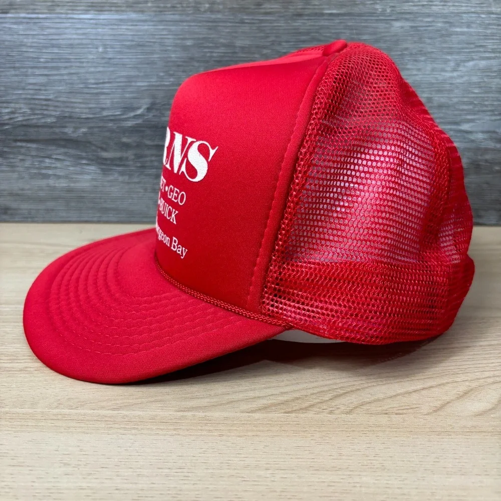 Jorns Hat Cap Snapback Red Trucker Kewaunee‎ Sturgeon Bay Wisconsin
